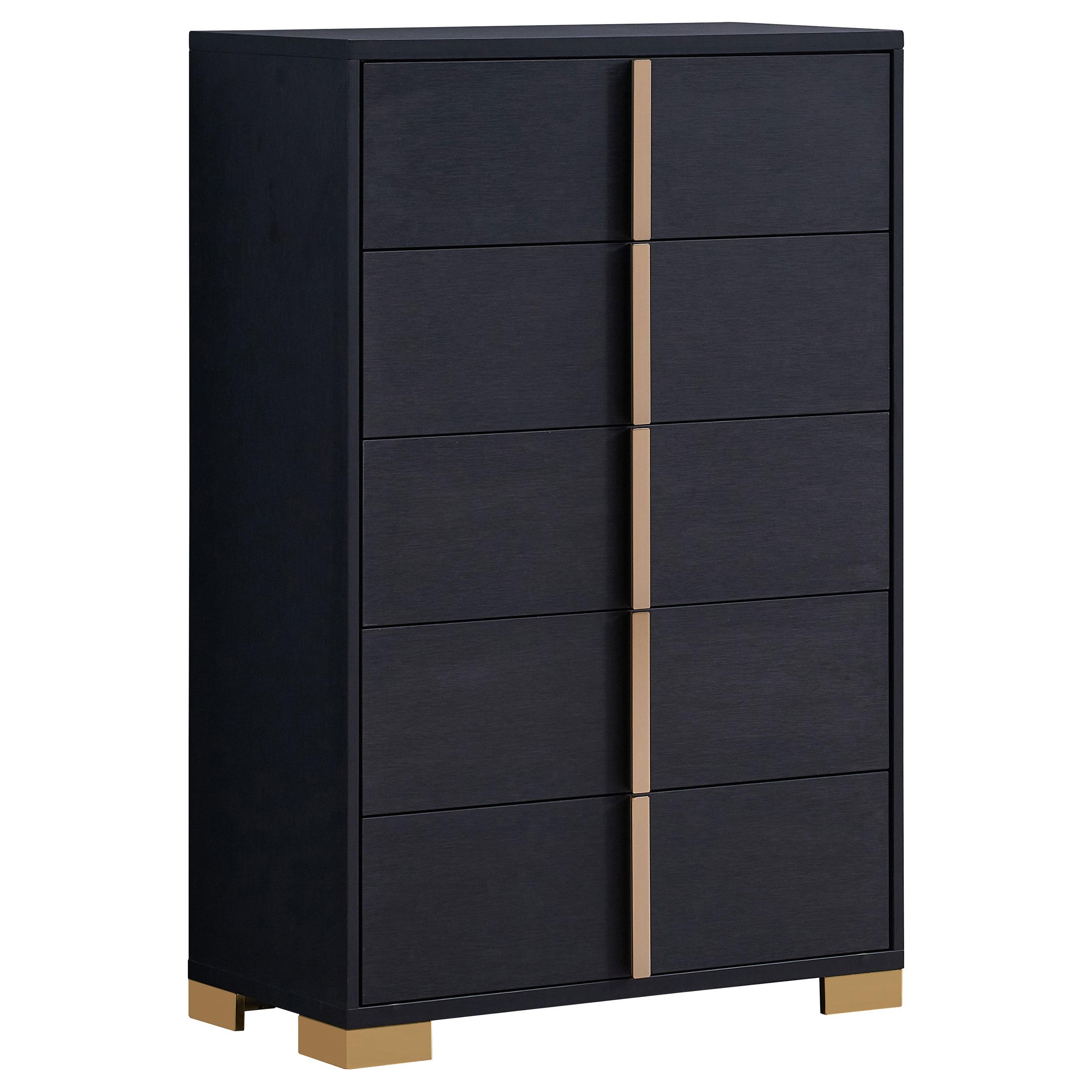 Coaster Furniture Marceline 222835 5-Drawer Bedroom Chest - Black IMAGE 1